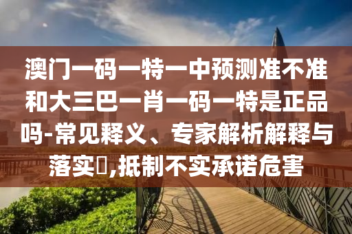 澳門一碼一特一中預(yù)測準(zhǔn)不準(zhǔn)和大三巴一肖一碼一特是正品嗎-常見釋義、專家解析解釋與落實(shí)?,抵制不實(shí)承諾危害