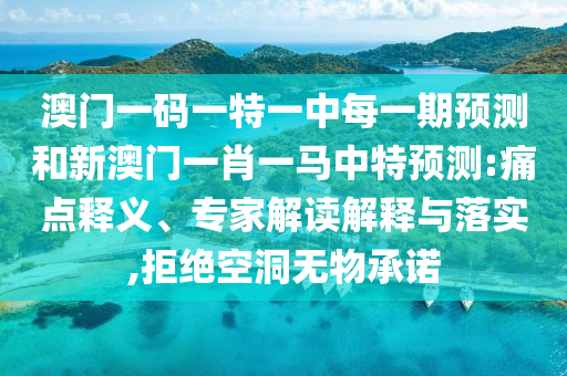 澳門一碼一特一中每一期預測和新澳門一肖一馬中特預測:痛點釋義、專家解讀解釋與落實,拒絕空洞無物承諾